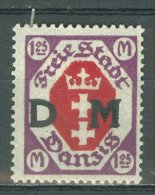 DANZIG - DIENSTMARKEN 1922: Mi 17, * MH - KOSTENLOSER VERSAND AB 10 EURO - Dienstmarken