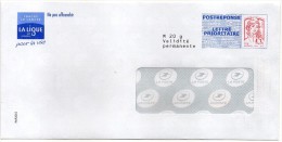 Entier Postal PAP Réponse POSTREPONSE La Ligue Contre Le Cancer Enveloppe à Fenêtre N° Au Dos: 15P184 - Listos Para Enviar: Respuesta /Ciappa-Kavena