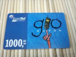 Prepaidcard Tsjechie  1000 KC Used Very Rare 2 Scans - Czech Republic