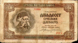 Serbia,20 Din.1941, P.25,see Scan - Serbia