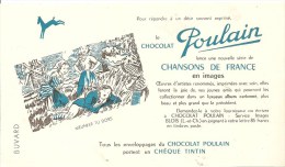 Buvard. Poulain  Le Chocolat Poulain Chansons De France Meunier Tu Dors - Chocolat