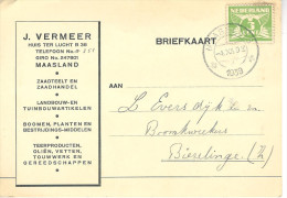 1939 Firmabk  Van MAASLAND Via MAASSLUIS  Naar Biezelinge - Cartas & Documentos