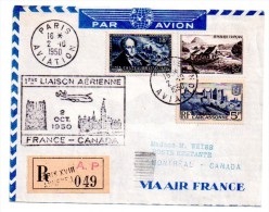 France Canada 2 10 1950 - 1927-1959 Storia Postale