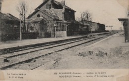 CPA ROSIERES 80 - Guerre - Intérieur De La Gare - Rosieres En Santerre