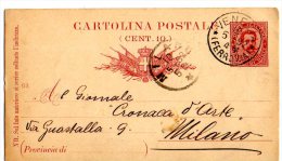INTERO POSTALE CENT 10 - VG 10-05-1892 - C130 - Entiers Postaux