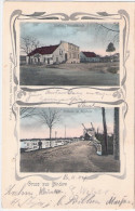 Gruss Aus Bindow Landkreis Beeskow Storkow Gasthof Engelhardt Hubbrücke Jugendstil Belebt Color 17.2.1904 - Beeskow