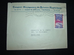 LETTRE TP RADIO MONTE-CARLO OBL.MEC.8 II 52 MONACO CONDAMINE + COMPTOIR MONEGASQUE DE BOISSONS HYGIENIQUES - Cartas & Documentos