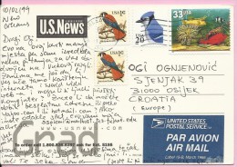 Birds / Fish (stamp) / Airmail / Par Avion, 1994., United States (USA), Postcard - Altri & Non Classificati