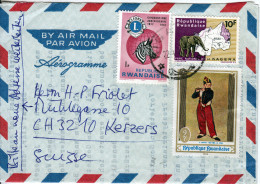 RWANDA 1970 AEROGRAMME SEND To SWITZERLAND - Usati