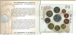 ITALIA - 2013 - Divisionale - 10 Monete Italia- (con 2€ Com. E Arg. Da 5€) - GABRIELE D'ANNUNZIO - Jahressets & Polierte Platten