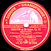 78 Trs 30 Cm  état  B -  L'ORCHESTRE PHILARMONIQUE DE LONDRE -  CONCERTO En Ré Majeur Op 61 (BEETHOVEN) - 78 T - Disques Pour Gramophone