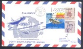 USA 1983 Air Mail Cover: Space Weltraum: NASA 25 Anniversary Slogan Space Shuttle STS-8 Challanger Landing Edwards - United States