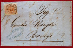 Lombardo Veneto 1858 Lettera Da Venezia A Rovigo  I Emissione 15 Centes II Tipo - Lombardo-Vénétie