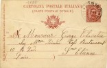 ENTIER POSTAL # CARTOLINA POSTALE ITALIANA # CARTE POSTALE D'ITALIE # TURIN A ST ETIENNE # 1895 # - Ganzsachen