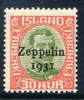 ICELAND 1931 Zeppelin Overprint On 30 Aurar  MNH (**) - Neufs