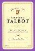 étiquette  Bordeaux SAINT JULIEN MEDOC Chateau Talbot 1989 - Bordeaux