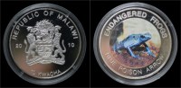 Malawi- 10 Kwacha 2010- Endangered Frogs- Blue Poison Arrow - Malawi