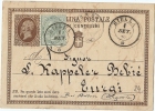 LSAU10KN - ITALIE EP CP VE II + TPM 5c A DESTINATION DE LA SUISSE 1/9/1876 - Stamped Stationery