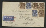 NORTH RHODESIA AIRPOST 4x 1d + 2x 3d AIRPOSTCOVER 1932 TO BASEL - Rhodésie Du Nord (...-1963)