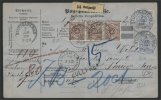 GERMANY, WÜRTTEMBERG, PARCEL ADDRESS  FROM 1900 WITH HIGH FRANKING 50 Pf 3x + 20Pf 2x TO ST IMIER SWITZERLAND - Brieven En Documenten