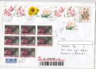 FLOWERS, TRUCKS, STAMPS ON FOLKLORE DOLL REGISTERED COVER STATIONERY, ENTIER POSTAL, 2015, CHINA - Sobres