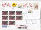 FLOWERS, TRUCKS, STAMPS ON FOLKLORE DOLL REGISTERED COVER STATIONERY, ENTIER POSTAL, 2015, CHINA - Briefe