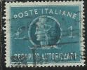 ITALIA REPUBBLICA ITALY REPUBLIC 1947 RECAPITO AUTORIZZATO TURRITA LIRE 1 LIRA USATO USED OBLITERE´ - Fiscali