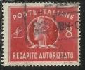 ITALIA REPUBBLICA ITALY REPUBLIC 1947 RECAPITO AUTORIZZATO TURRITA LIRE 8 USATO USED OBLITERE´ - Fiscali