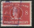 ITALIA REPUBBLICA ITALY REPUBLIC 1947 RECAPITO AUTORIZZATO TURRITA LIRE 8 USATO USED OBLITERE´ - Fiscali