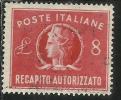 ITALIA REPUBBLICA ITALY REPUBLIC 1947 RECAPITO AUTORIZZATO TURRITA LIRE 8 USATO USED OBLITERE´ - Fiscali