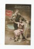 Cp , Couple , On Prend La Femme Par Le Coeur , écrite 1914 - Paare