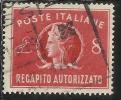 ITALIA REPUBBLICA ITALY REPUBLIC 1947 RECAPITO AUTORIZZATO TURRITA LIRE 8 USATO USED OBLITERE´ - Revenue Stamps