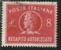 ITALIA REPUBBLICA ITALY REPUBLIC 1947 RECAPITO AUTORIZZATO TURRITA LIRE 8 USATO USED OBLITERE´ - Revenue Stamps