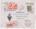 1945- Enveloppe RECC. Avec A.R.  D´Alger Affr. à 9 F  Pour Paris - Storia Postale