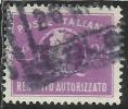 ITALIA REPUBBLICA ITALY REPUBLIC 1949 1952 RECAPITO AUTORIZZATO TURRITA LIRE 20 RUOTA WHEEL USATO USED OBLITERE´ - Revenue Stamps