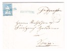 Heimat SZ Reichenburg Langstempel Blau Grün Mit Strubel 10Rp. Auf 2 Seiten Berührt Auf Brief Nach Lachen 30.9.1858 Zwerg - Storia Postale
