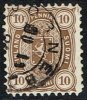 1875-1882. Coat Of Arms. Perf. L 11. 10 PENNI Brown. Thin. (Michel: 15 A Y) - JF157367 - Unused Stamps