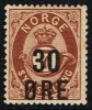 1906. Posthorn. Surcharge. 30 ØRE On 7 Skilling Red Brown. (Michel: 65) - JF157374 - Zonder Classificatie