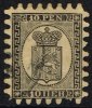 1866-1874. Coat Of Arms. Penni & Mark. Roulette III (long Tongue). 10 PEN. Black On Buf... (Michel: 7 Cx) - JF157174 - Nuevos