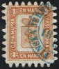 1866-1874. Coat Of Arms. Penni & Mark. Roulette II (short Tongue). 1 MARK Yellow Brown. (Michel: 10 B) - JF157207 - Ongebruikt