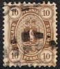 1875-1882. Coat Of Arms. Perf. L 11:12½. 10 PENNI Brown. (Michel: 15 C) - JF157234 - Unused Stamps