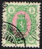 1889. Coat Of Arms. "Three-numbered". Perf. 12½. 5 Mk. Green/red. (Michel: 33) - JF157230 - Neufs