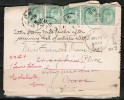 INDIA   Scott # 61 (5) On 1910 FORWARDED COVER To Colchester,Conn. USA - 1902-11 King Edward VII