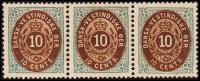 1876-1879. Bi-coloured. 10 C. Blue/dark Brown. Normal Frame. Perf. 14x13½. 6th Print. 3... (Michel: 11 Ic) - JF180597 - Danish West Indies