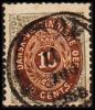 1876-1879. Bi-coloured. 10 C. Dark Light Pearl-grey/light Brown.  Normal Frame. Perf. 1... (Michel: 11 Ib) - JF180587 - Danish West Indies