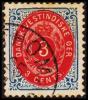 1896-1906. Bi-coloured. 3 C. Blue/red. Inverted Frame. Perf. 12 3/4. (Michel: 17 II) - JF180513 - Dänisch-Westindien