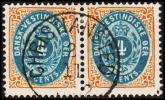 1896-1906. Bi-coloured. 4 C. Blue/brown. Normal Frame. Perf. 12 3/4. 3. Print. PaIr. CH... (Michel: 18 I) - JF180560 - Dänisch-Westindien
