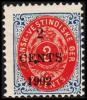 1902. Surcharge. Local, Black Surcharge. 2 CENTS 1902 On 3 C. Blue/red. Inverted Frame.... (Michel: 23 AII (AFA 18Byz)) - Dänisch-Westindien