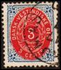 1896-1906. Bi-coloured. 3 C. Blue/red. Inverted Frame. Perf. 12 3/4. Variety. (Michel: 17 II (AFA 6Byx)) - JF180508 - Danish West Indies