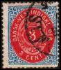 1873-1874. Bi-coloured. 3 C. Blue/rose.Normal Frame. Perf. 14x13½. 4th Print. (Michel: 6 Ia) - JF180484 - Dänisch-Westindien